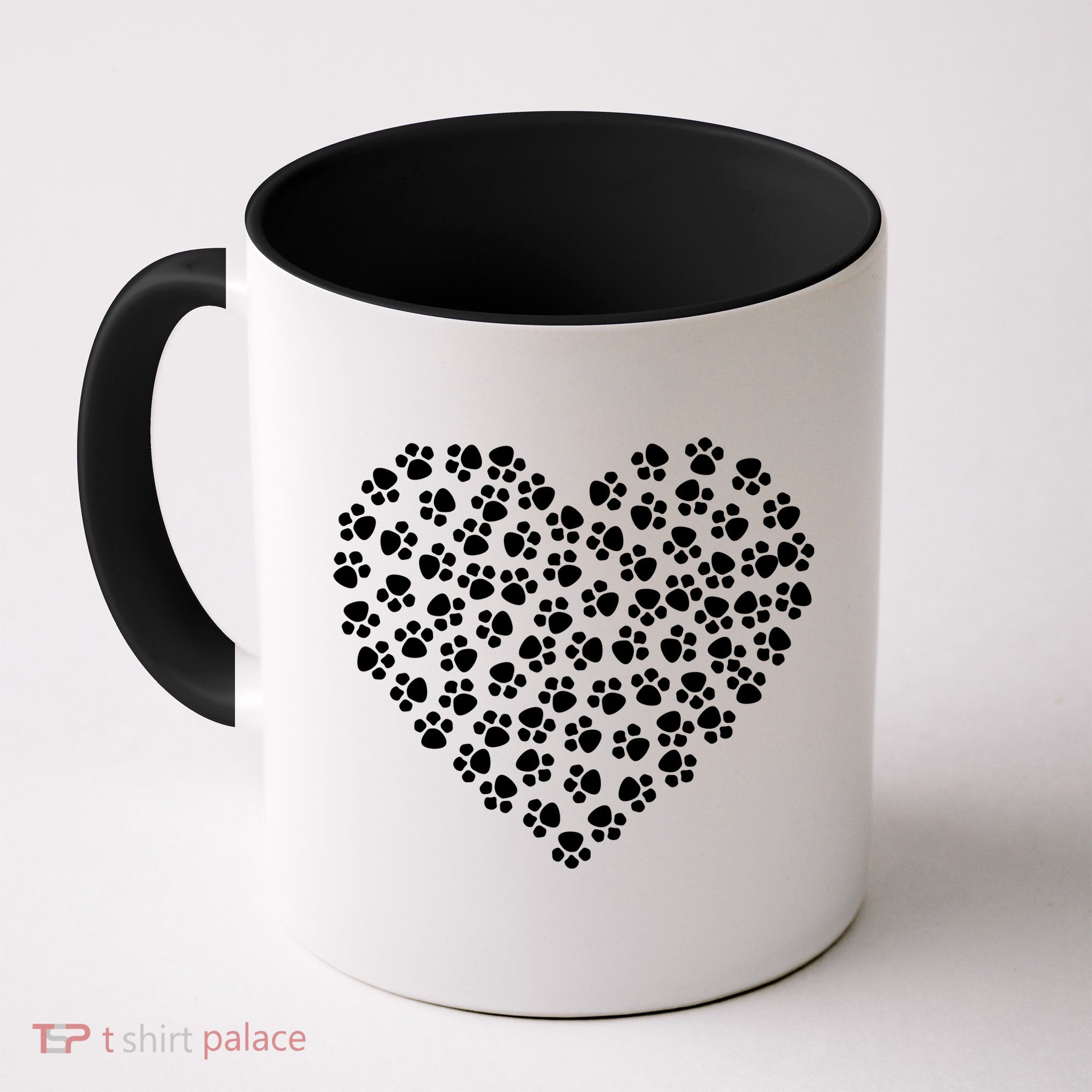 Pawprint Heart Dog Lover Mug