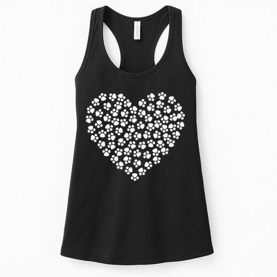 Pawprint Heart Dog Lover Womens Tank Top