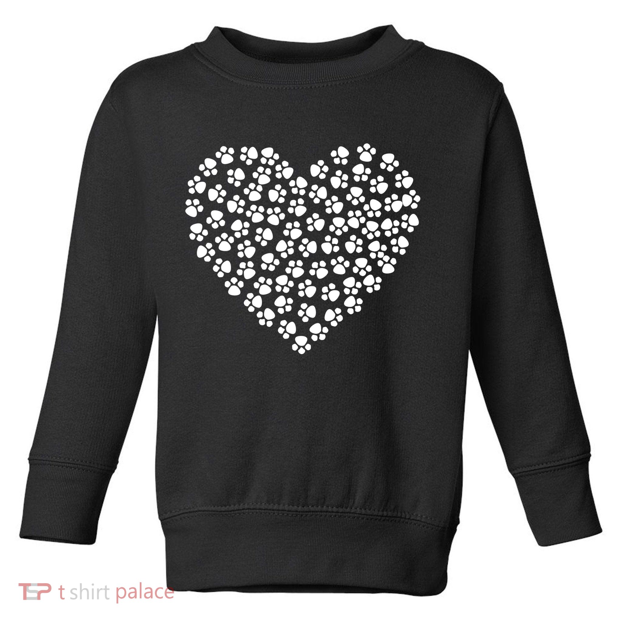 Pawprint Heart Dog Lover Toddler Sweatshirt