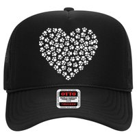 Pawprint Heart Dog Lover Trucker Hat