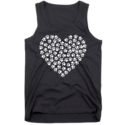 Pawprint Heart Dog Lover Tank Top