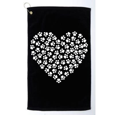 Pawprint Heart Dog Lover Golf Towel