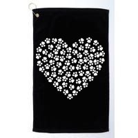 Pawprint Heart Dog Lover Golf Towel