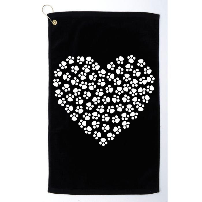 Pawprint Heart Dog Lover Golf Towel
