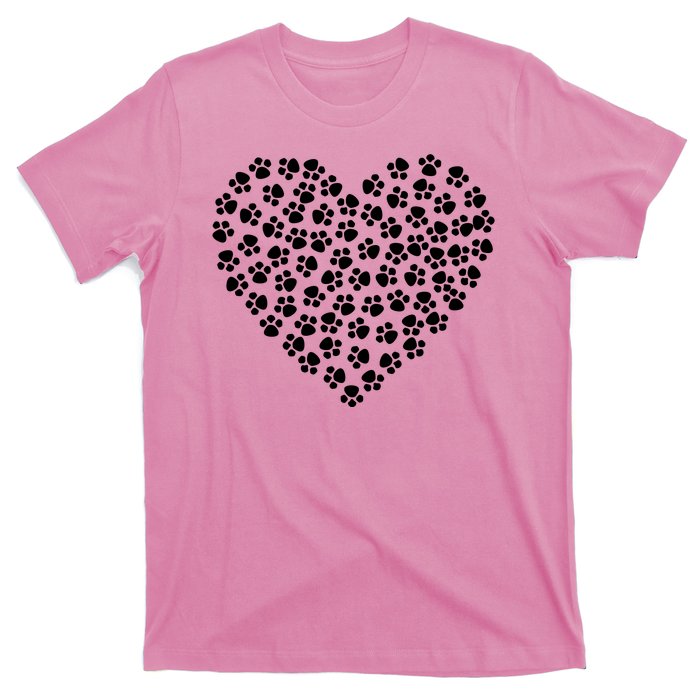 Pawprint Heart Dog Lover T-Shirt