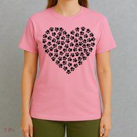 Pawprint Heart Dog Lover T-Shirt