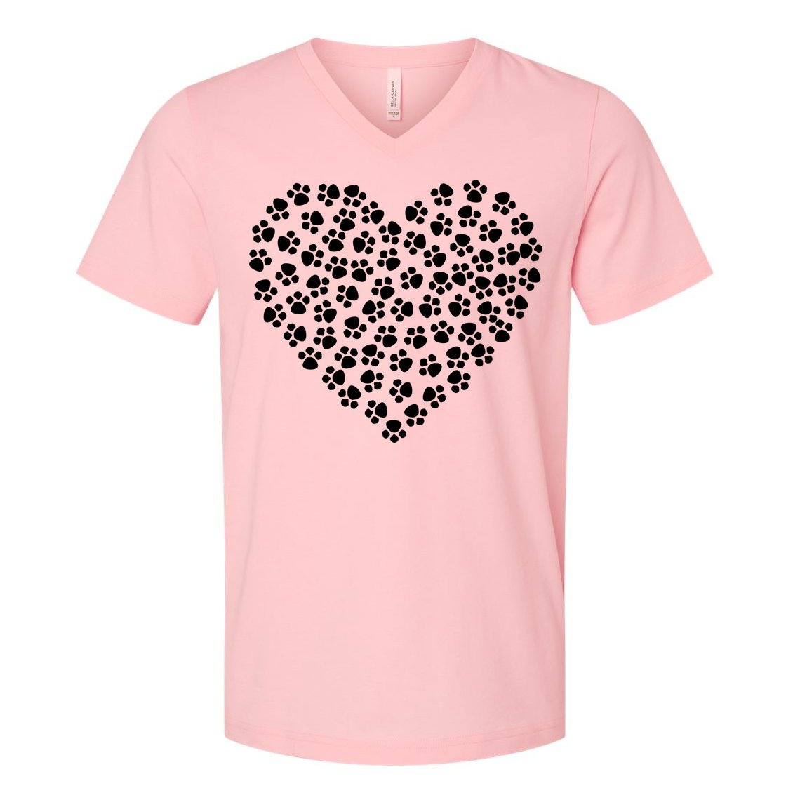 Pawprint Heart Dog Lover V-Neck T-Shirt