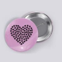 Pawprint Heart Dog Lover Button