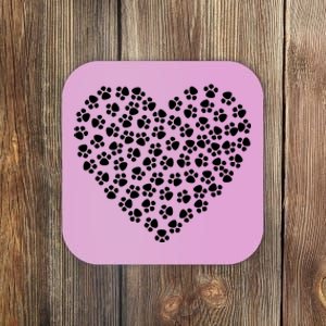 Pawprint Heart Dog Lover Coaster