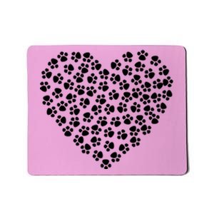 Pawprint Heart Dog Lover Mousepad