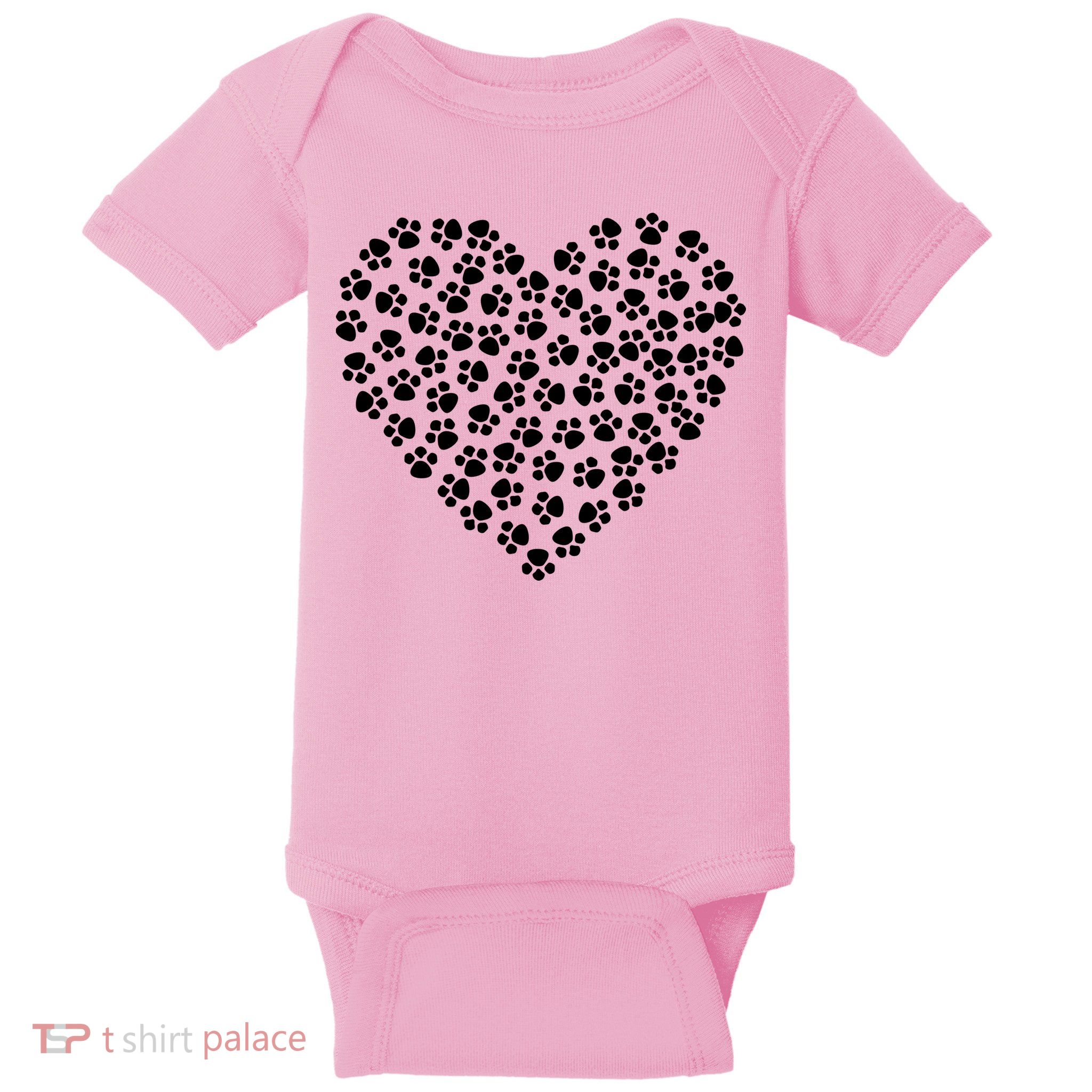 Pawprint Heart Dog Lover Baby Bodysuit