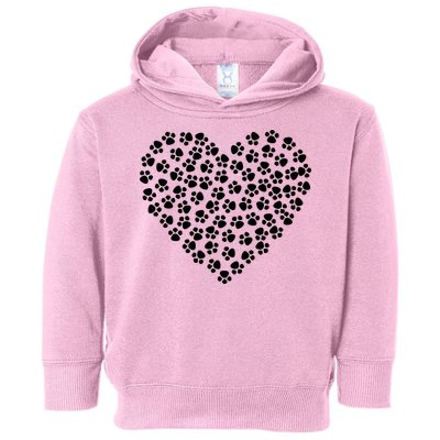 Pawprint Heart Dog Lover Toddler Hoodie