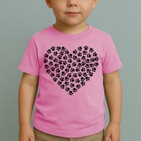 Pawprint Heart Dog Lover Toddler T-Shirt