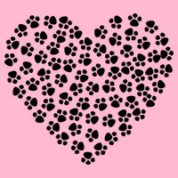 Pawprint Heart Dog Lover Women's V-Neck T-Shirt