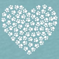 Pawprint Heart Dog Lover Sueded Cloud Jersey T-Shirt