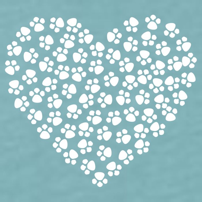 Pawprint Heart Dog Lover Sueded Cloud Jersey T-Shirt