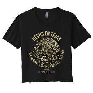 Playera Hecho En Texas Hecho En Tejas Cinco De Mayo Gift Women's Crop Top Tee