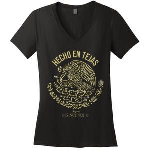 Playera Hecho En Texas Hecho En Tejas Cinco De Mayo Gift Women's V-Neck T-Shirt