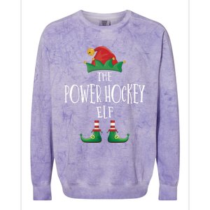 Power Hockey Elf Cute Gift Family Matching Pajamas Christmas Cute Gift Colorblast Crewneck Sweatshirt