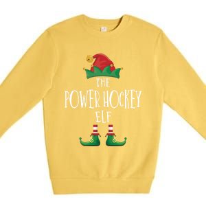 Power Hockey Elf Cute Gift Family Matching Pajamas Christmas Cute Gift Premium Crewneck Sweatshirt