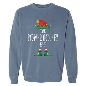 Power Hockey Elf Cute Gift Family Matching Pajamas Christmas Cute Gift Garment-Dyed Sweatshirt