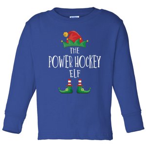 Power Hockey Elf Cute Gift Family Matching Pajamas Christmas Cute Gift Toddler Long Sleeve Shirt