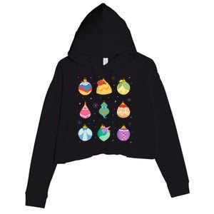 Princess Holiday Enchanting Christmas Ornaments Crop Fleece Hoodie