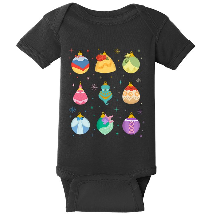 Princess Holiday Enchanting Christmas Ornaments Baby Bodysuit
