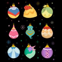 Princess Holiday Enchanting Christmas Ornaments Baby Bodysuit