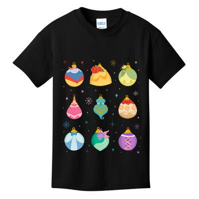 Princess Holiday Enchanting Christmas Ornaments Kids T-Shirt