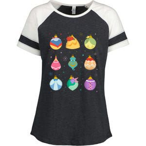 Princess Holiday Enchanting Christmas Ornaments Enza Ladies Jersey Colorblock Tee