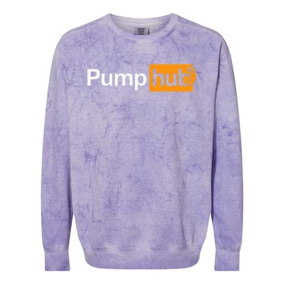 Pump Hub Funny Bodybuilding Weightlifting Colorblast Crewneck Sweatshirt