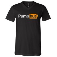 Pump Hub Funny Bodybuilding Weightlifting V-Neck T-Shirt