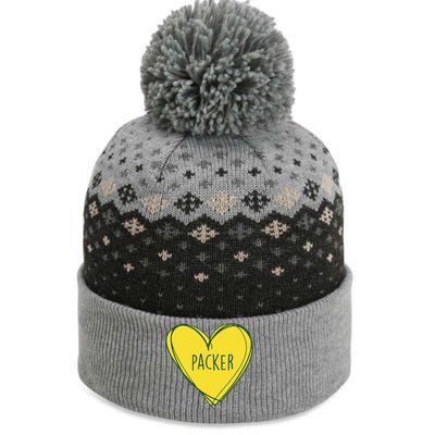 Packers Heart Football Team Touchdown The Baniff Cuffed Pom Beanie