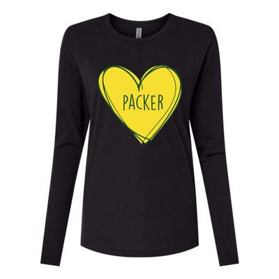 Packers Heart Football Team Touchdown Womens Cotton Relaxed Long Sleeve T-Shirt