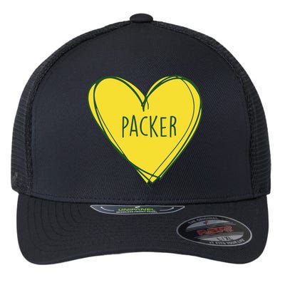 Packers Heart Football Team Touchdown Flexfit Unipanel Trucker Cap