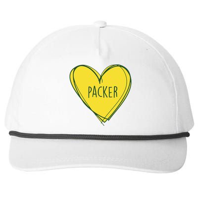 Packers Heart Football Team Touchdown Snapback Five-Panel Rope Hat