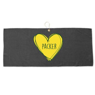 Packers Heart Football Team Touchdown Large Microfiber Waffle Golf Towel