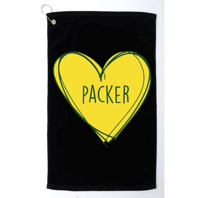 Packers Heart Football Team Touchdown Platinum Collection Golf Towel