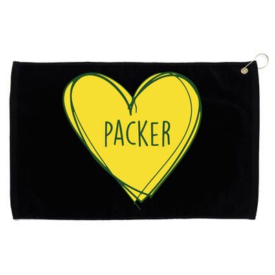 Packers Heart Football Team Touchdown Grommeted Golf Towel