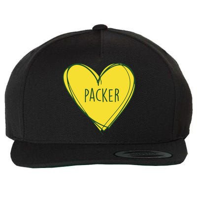 Packers Heart Football Team Touchdown Wool Snapback Cap