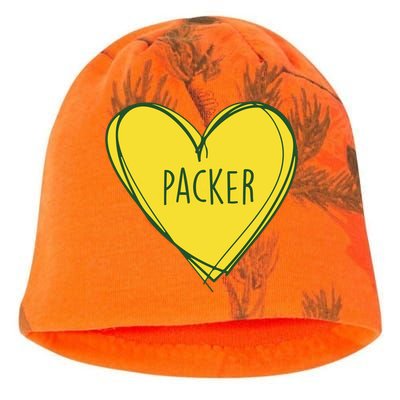 Packers Heart Football Team Touchdown Kati - Camo Knit Beanie