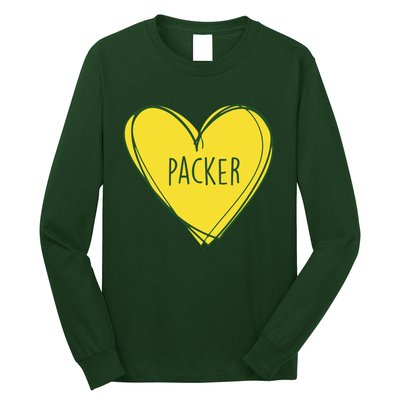 Packers Heart Football Team Touchdown Long Sleeve Shirt