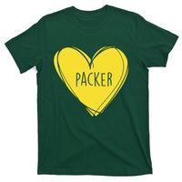 Packers Heart Football Team Touchdown T-Shirt