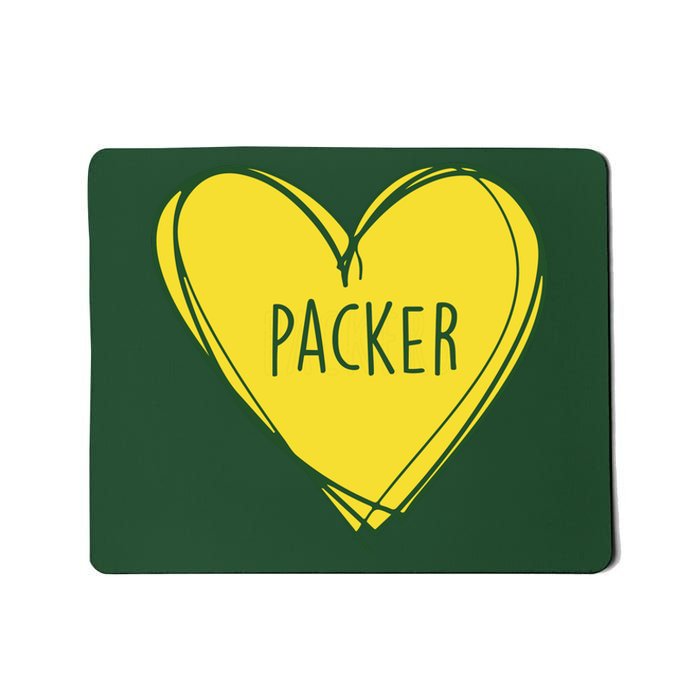 Packers Heart Football Team Touchdown Mousepad