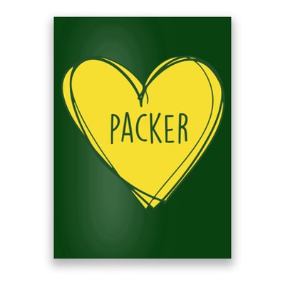 Packers Heart Football Team Touchdown Poster