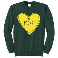 Packers Heart Football Team Touchdown Tall Sweatshirt