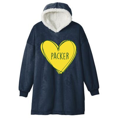 Packers Heart Football Team Touchdown Hooded Wearable Blanket