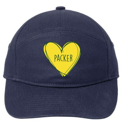 Packers Heart Football Team Touchdown 7-Panel Snapback Hat