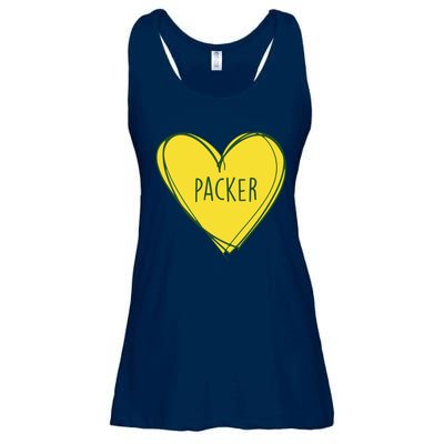 Packers Heart Football Team Touchdown Ladies Essential Flowy Tank